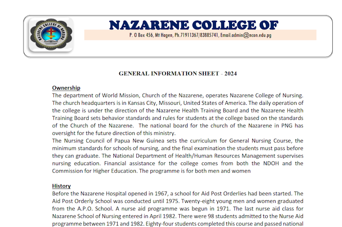 General Information Sheet (2024)